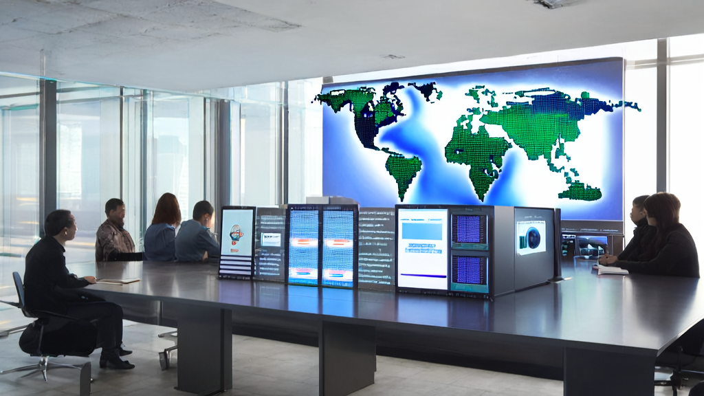 Modern office employees using AI acquisition tools and OpenMemory MCP for efficient customer reach