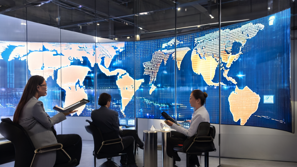 Employees in a modern office using Google Gemini 2.5 Flash-Lite for foreign trade customer acquisition analysis