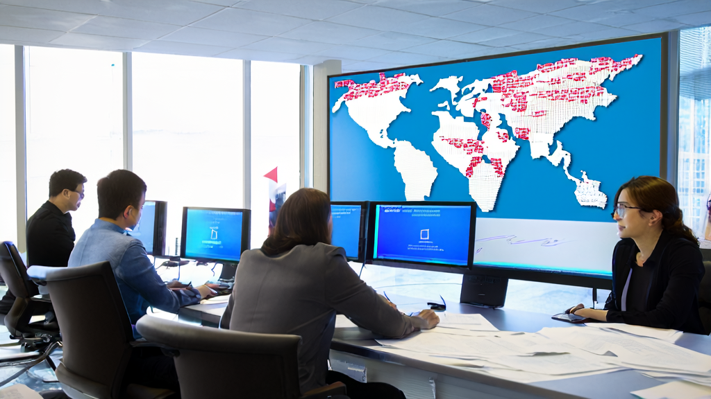 In a modern office, employees use Tencent WeKnora for AI-driven customer acquisition