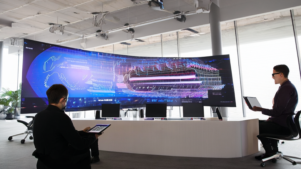 现代办公室中工作人员使用NVIDIA Audio-SDS和LinkedIn客户采集技术进行AI获客