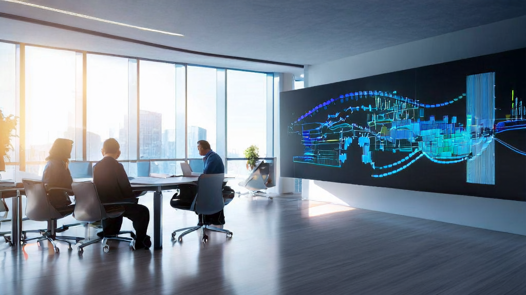 Scene of a modern office using AI for advertising optimization