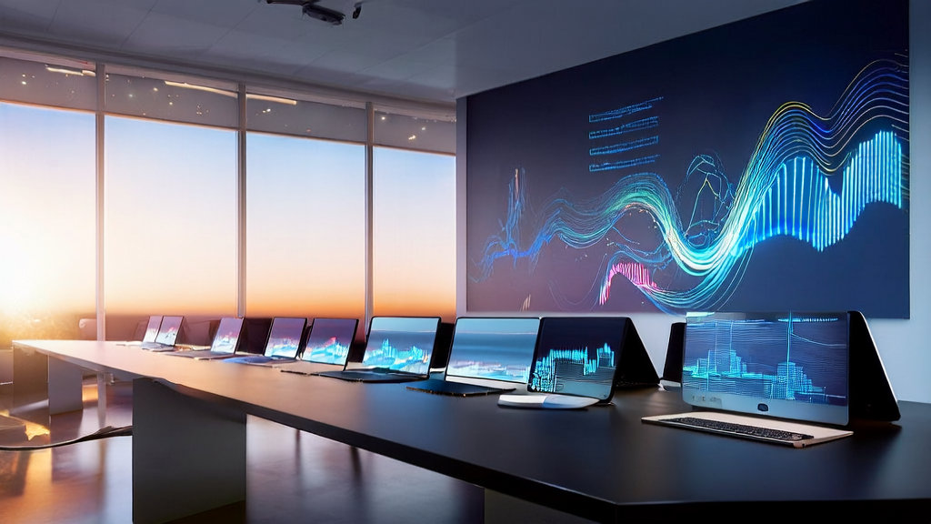 Employees in a modern office discussing AI customer acquisition models