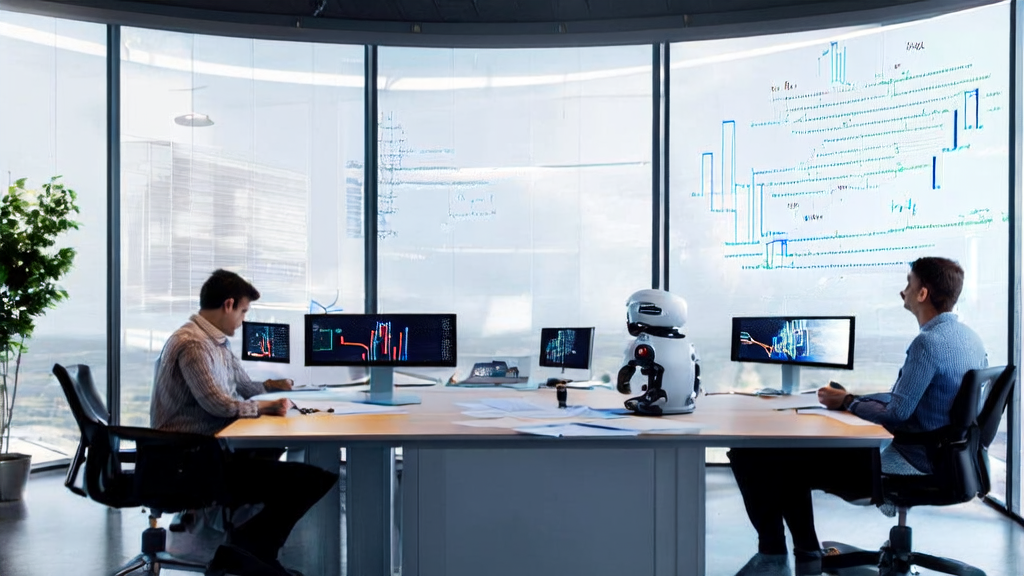 In a modern office, engineers are discussing how to enhance marketing effectiveness using AI customer prediction models and advertising optimization techniques