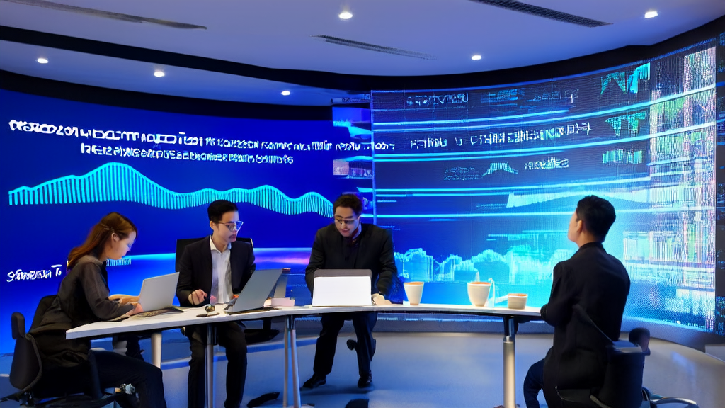 In a modern office, analysts are using an AI customer prediction model to analyze data, with Microsoft Excel's “Copilot Mode“ displayed on the screen.