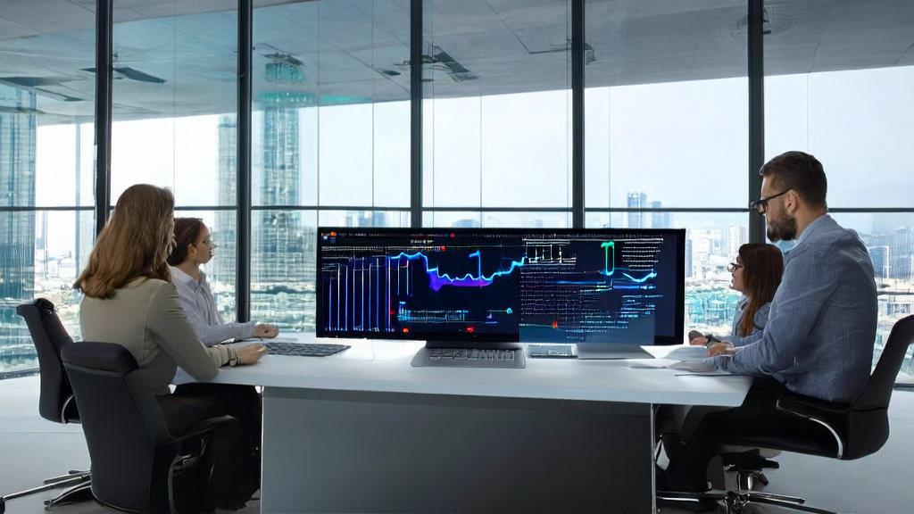 Team in a modern office using Claude AI assistant for customer data cleaning