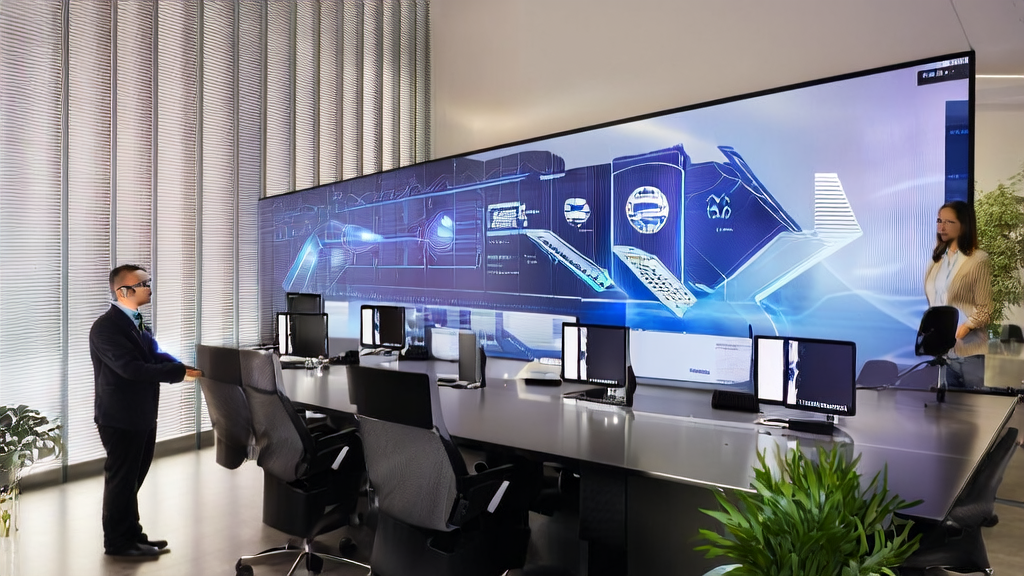 现代化办公室内员工使用AI客户数据采集技术优化外贸邮件营销策略