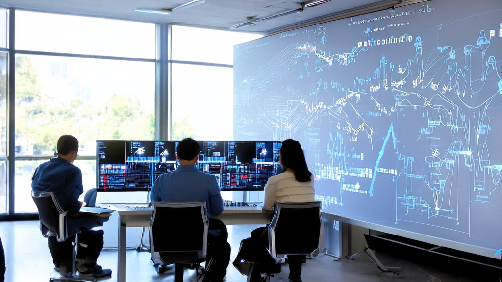 Engineers discussing AI customer data collection technology in a modern office