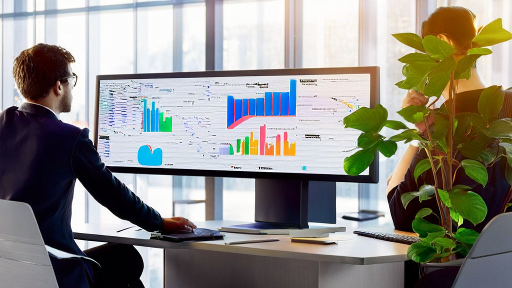 现代化办公室中员工围绕AI客户数据采集工具AingDesk进行热烈讨论