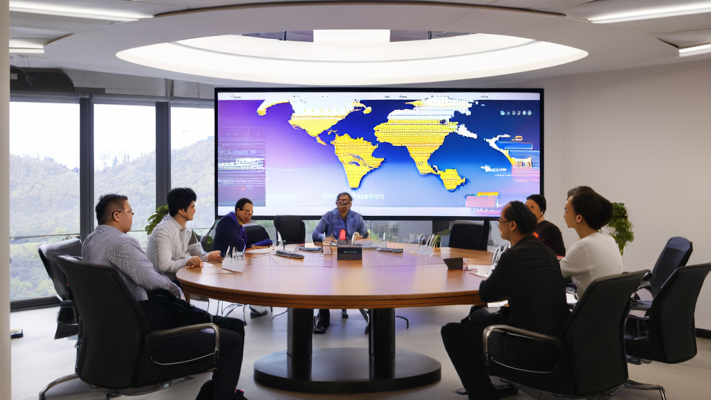 在充满阳光的现代化办公室中，技术人员围绕着显示Comate AI IDE界面的大屏幕进行热烈讨论。