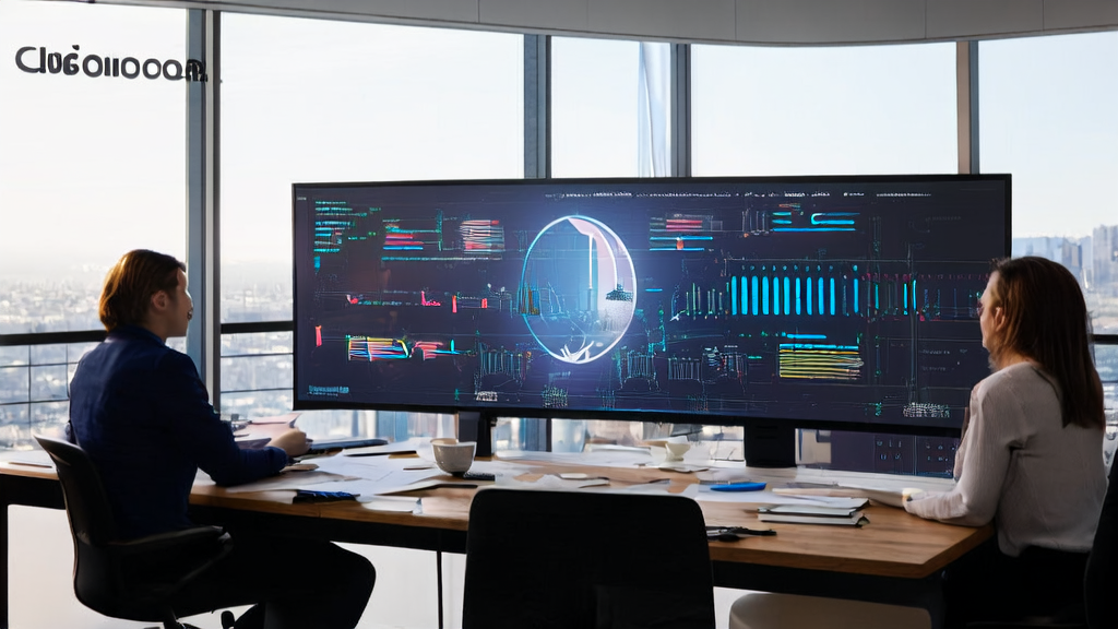 A modern office where a team is having an intense discussion around an AI model, exploring new customer acquisition channels.