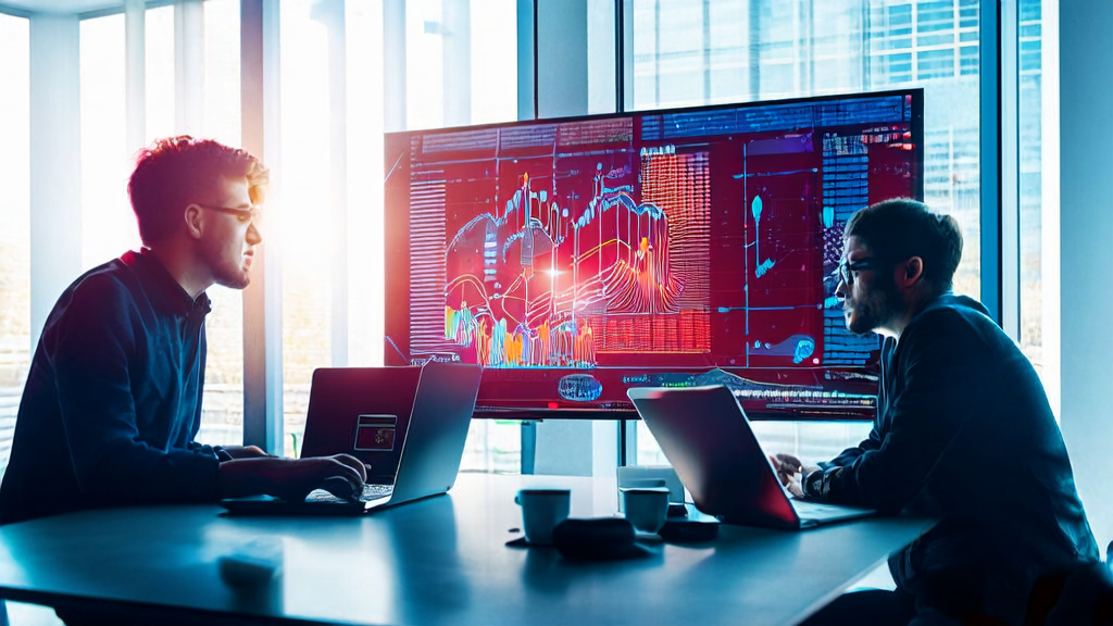 现代化办公室内，创业者们正在热烈讨论AI技术在广告投放和客户获取中的应用