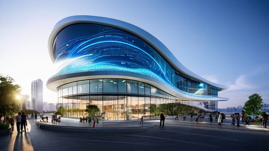 Modern office scene where a team uses AI technology for cross-border e-commerce customer acquisition