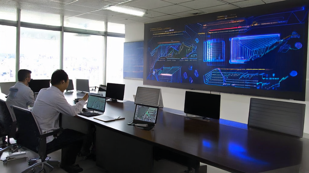 A young marketer working on AI-powered email marketing using Skywork-SWE-32B in a modern office