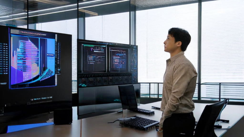Scene of a modern office using AI email marketing tools