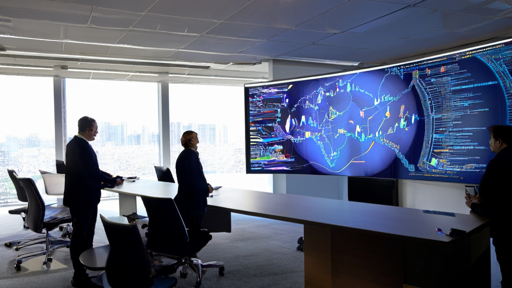 Employees in a modern office using AI to optimize email marketing