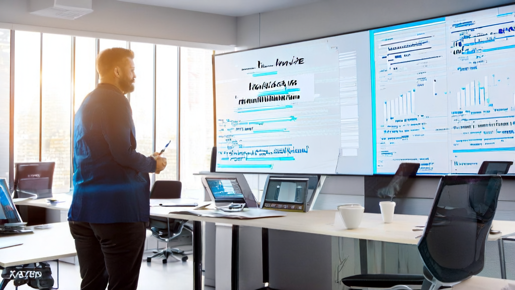 现代化办公室中展示AI邮件营销潜力的场景