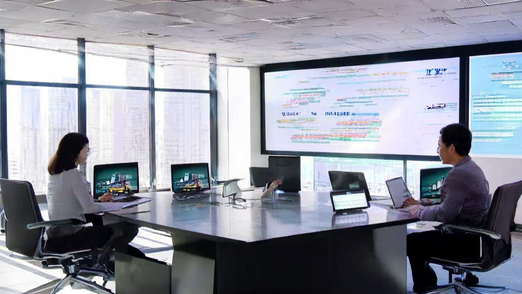 Employees in a modern office discussing AI-optimized email marketing strategies