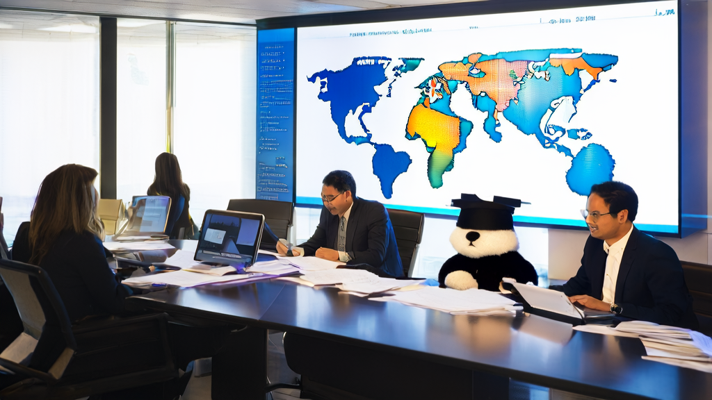 Modern office using AI for international trade email polishing