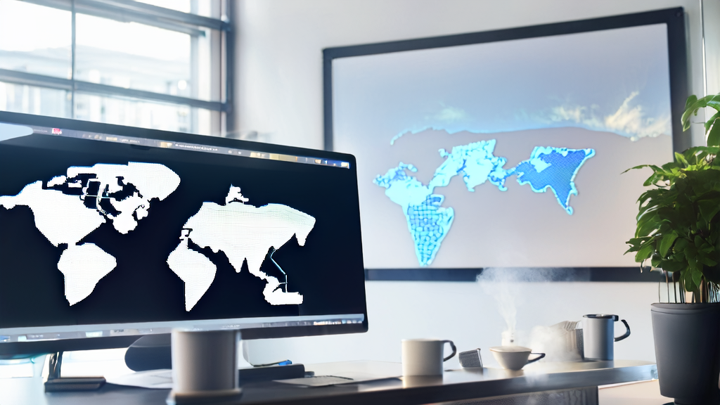 Modern office where export business personnel use AI email polishing tools to optimize email content