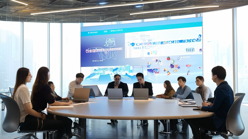 现代办公室中团队正在探讨基于AI的高转化邮件策略