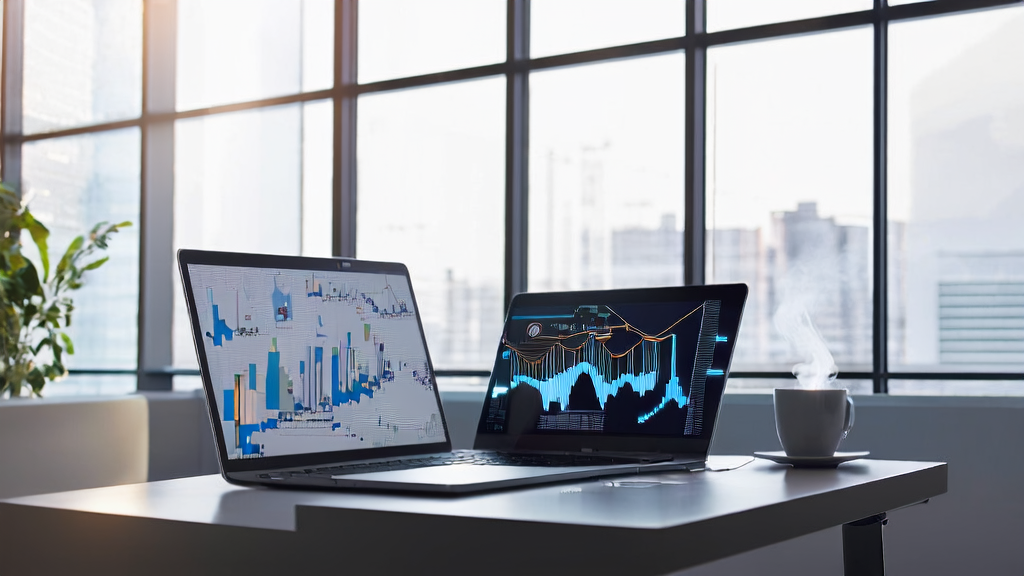Scene in a modern office showcasing AI marketing technology and the application of CoAct-1 technology