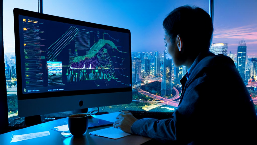 现代化办公室中，营销人员使用阿里云AI技术优化邮件营销策略