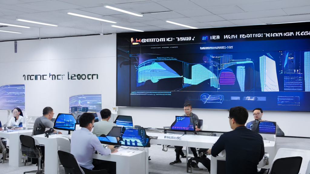 Employees in a modern office optimizing email marketing using AI technology