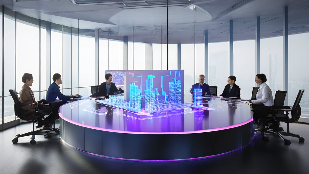 Employees in a modern office demonstrating the process of selecting quality customers using AI prediction models