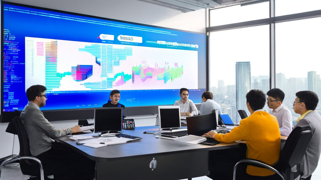 现代办公室内，团队正在讨论AI营销和Quora客户采集的数据分析