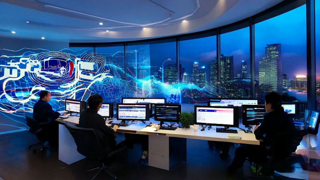 Data analysts in a modern office using Huawei Pangu7B model for customer data cleaning