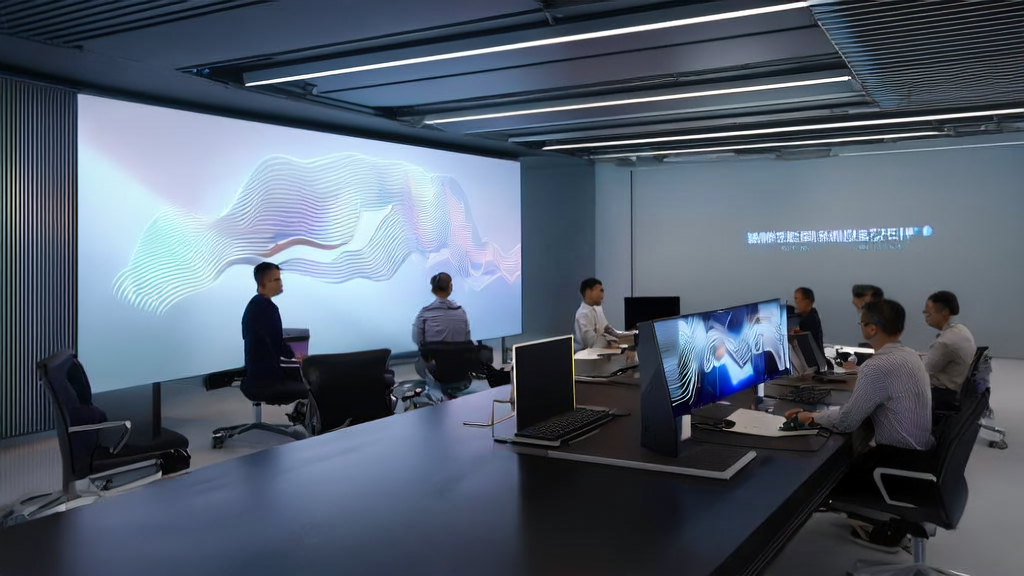 现代办公室内展示NVIDIA Audio-SDS技术及其在AI营销中的应用
