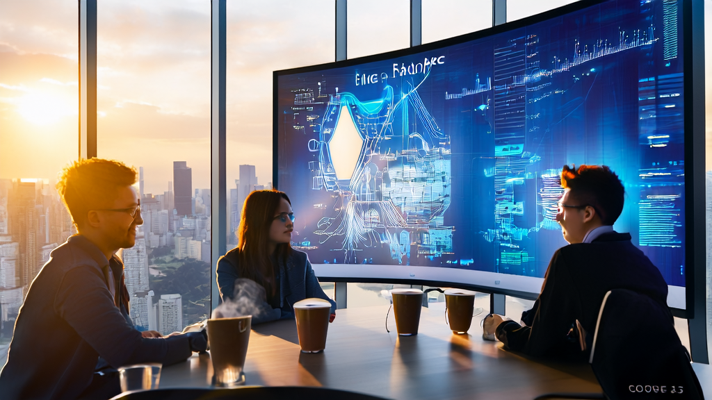 现代化办公室中创业者们使用AI技术挖掘LinkedIn客户的场景