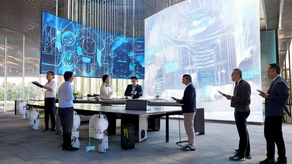 A modern office building showcasing Tencent's AI workbench ima and its new features to enhance intelligent marketing closed-loop for businesses