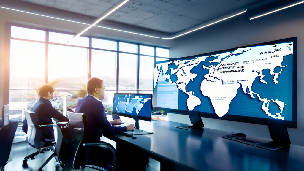 现代化办公室内的数字营销专家们正在讨论AI优化广告投放策略