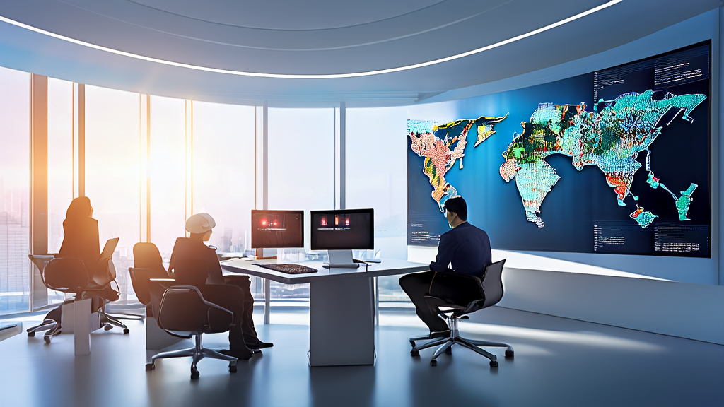In a modern office, team members are discussing how to optimize marketing strategies using the latest AI technologies