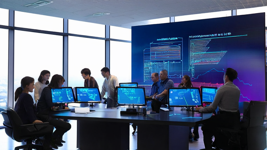 Engineers in a modern tech office discussing the optimization of AI-based customer data collection and email marketing strategies using PyTorch 2.8