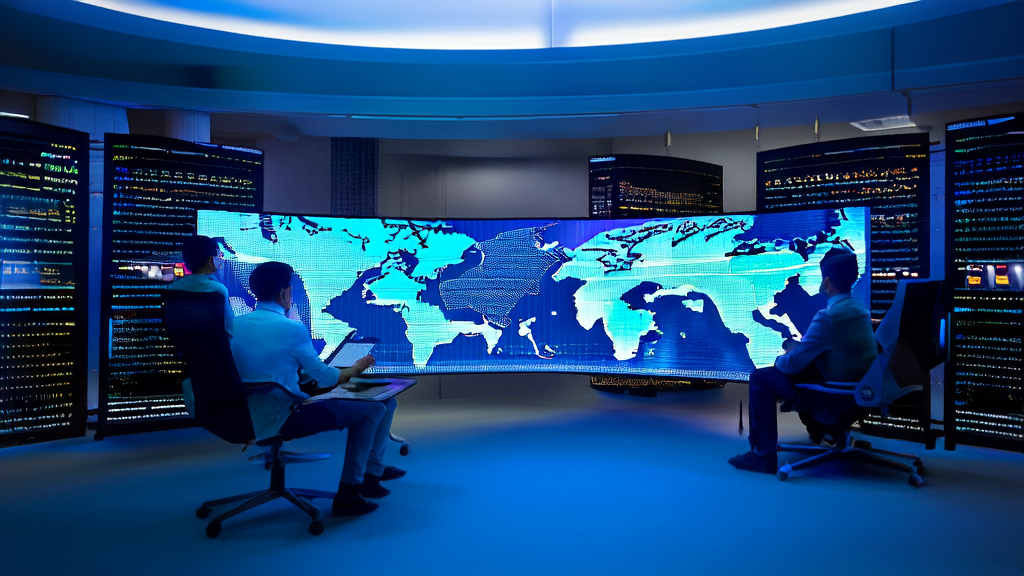 Engineers discussing Alibaba Cloud's "AgentBay" platform in a modern office