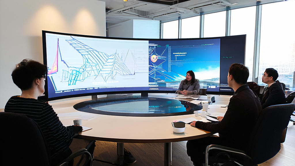 现代化办公室中的团队正在讨论如何使用腾讯云AI Builder优化客户获取策略