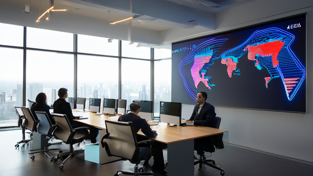 Employees in a modern office discussing the AI customer prediction model and its applications