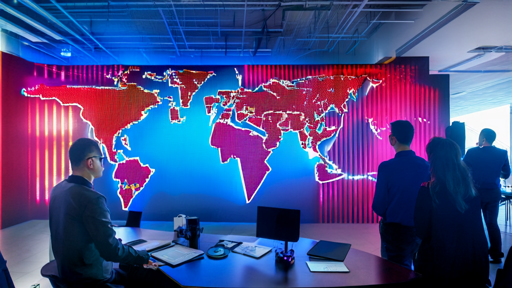 现代化办公室内团队热烈讨论AI营销策略