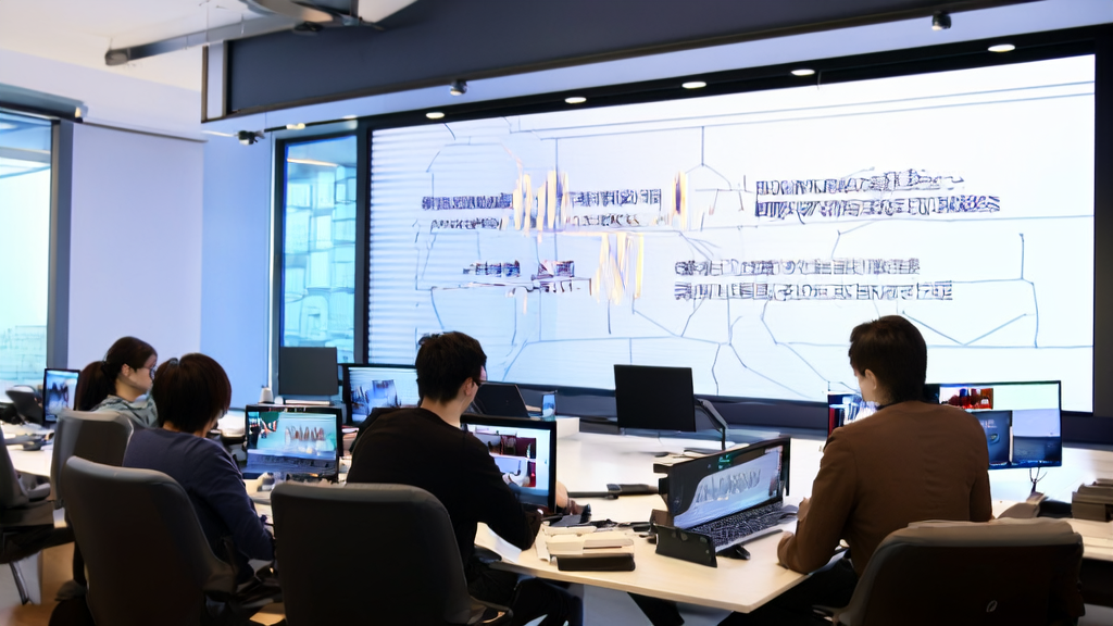 A team in a modern office enthusiastically discussing the applications of Xiaomi's MiMo-VL multimodal large model
