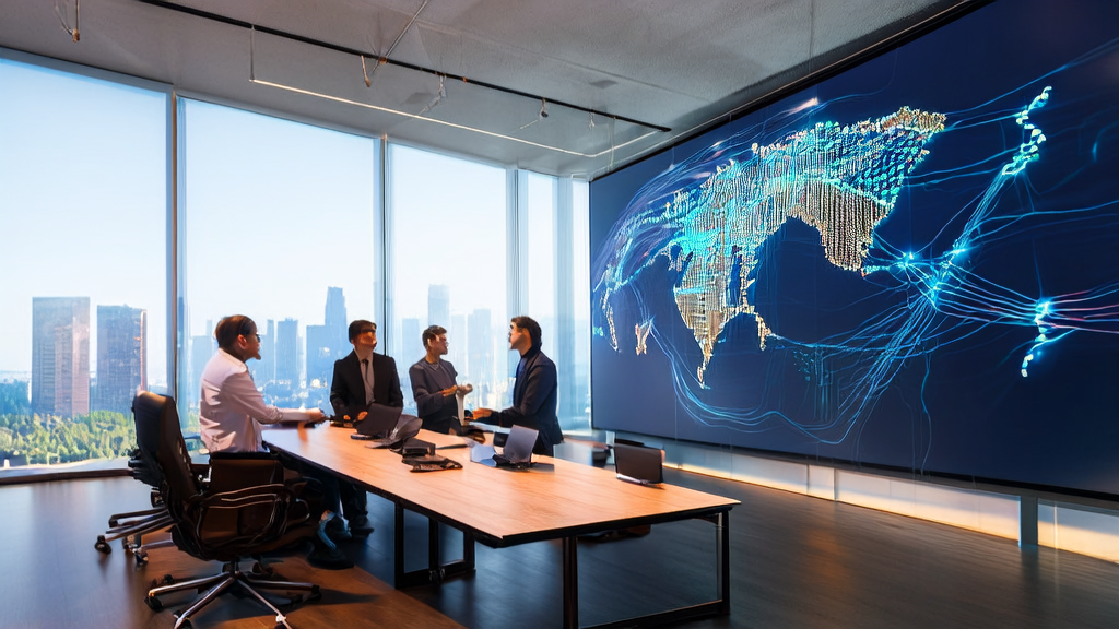 Engineers discussing AI acquisition technology and the application prospects of AMD Ryzen AI Max+395 processor in a modern office
