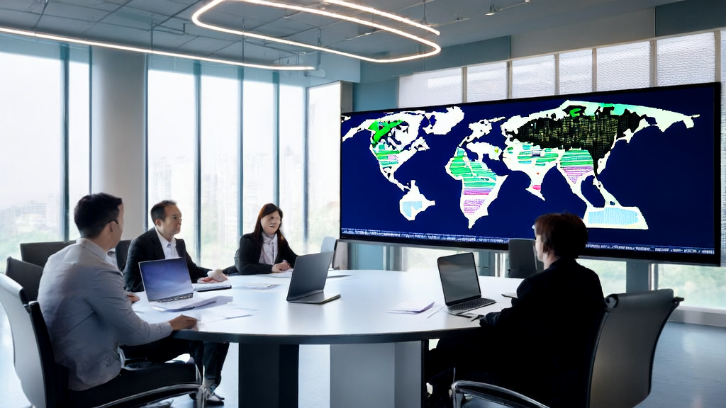 In a modern office, export company employees are using Zhipu AI's GLM-4.5 model for precise customer acquisition analysis