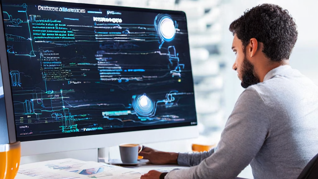 A marketing expert in a modern office is utilizing AI technology to optimize email marketing strategies and preparing for the new opportunities brought by the major upgrade of Claude.