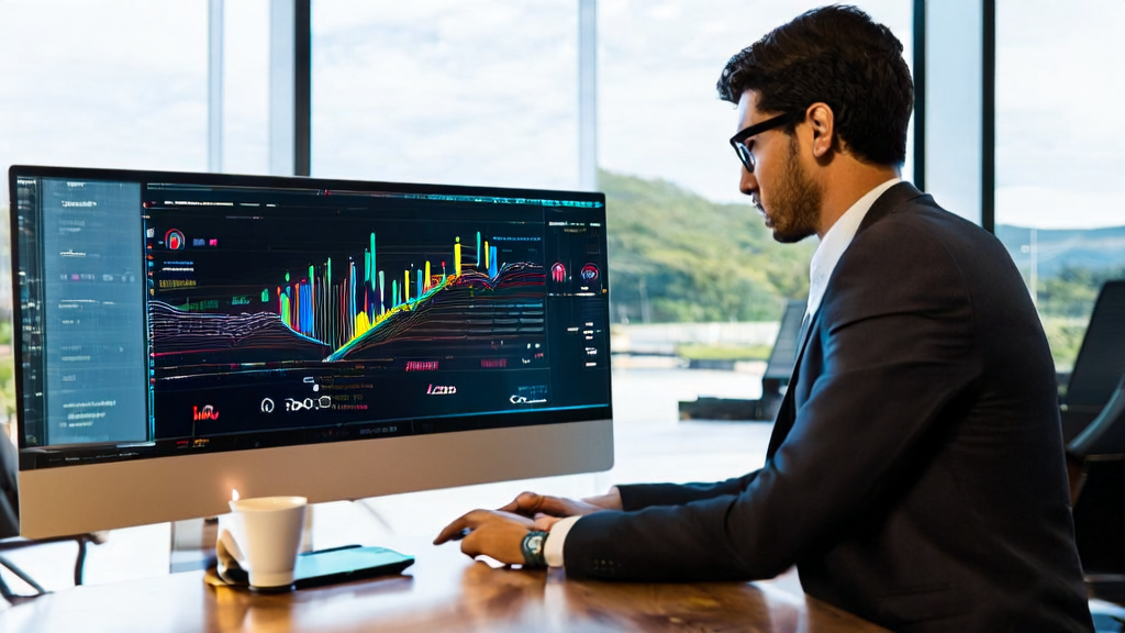 Marketing manager in a modern office using Qwen VLo for personalized email marketing