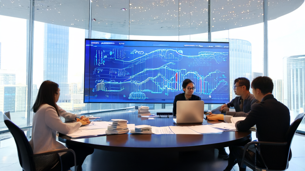 A modern office meeting room showcasing the application of Qwen3-Coder and its efficient AI sales lead generator