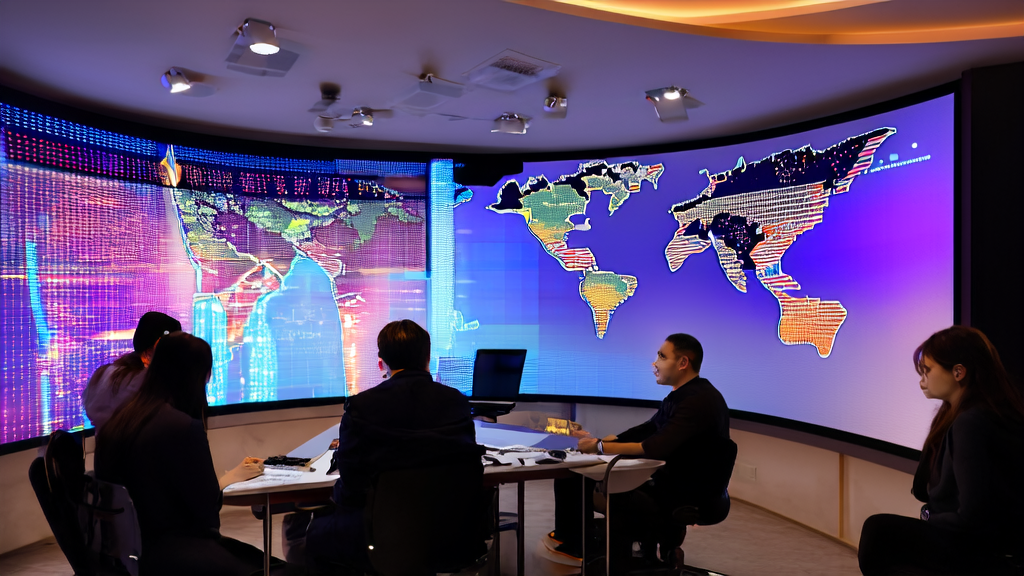 Modern office with export business team using Microsoft's AI assistant Athena for customer data analysis and operations