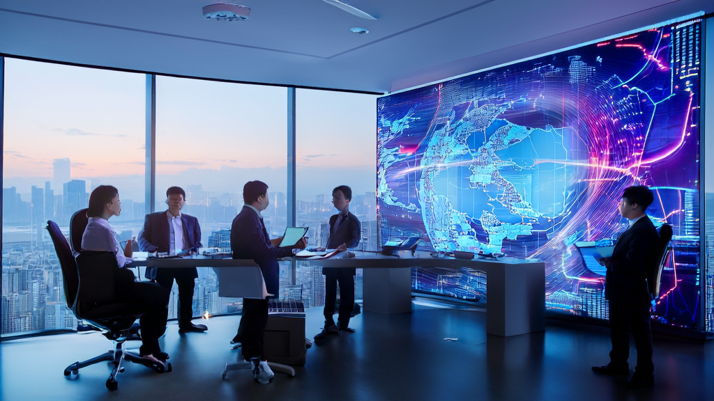 Modern office using AI customer prediction model for data analysis