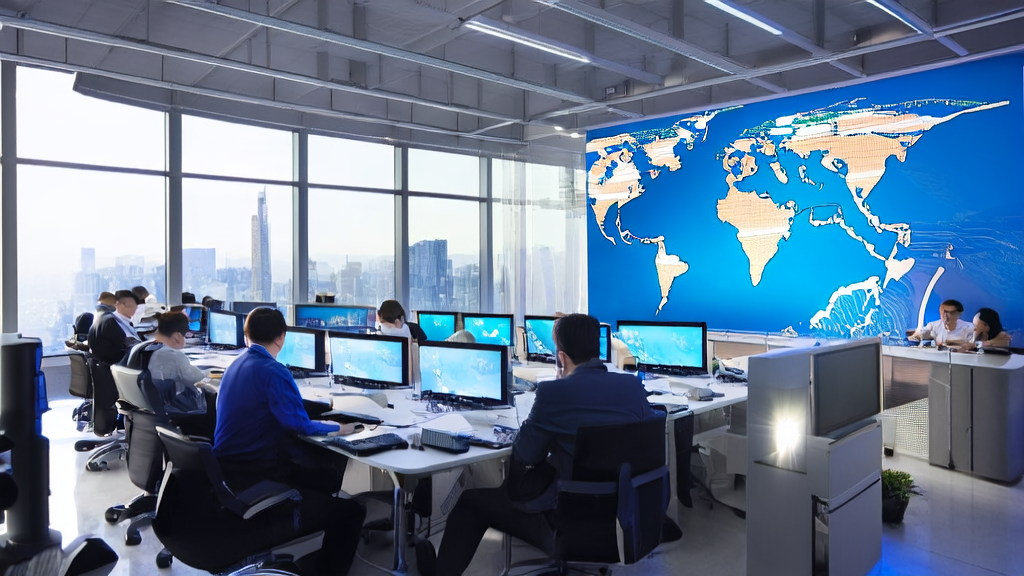 现代化办公室中的AI客户预测模型设备，帮助精准筛选优质客户，提升营销效率。