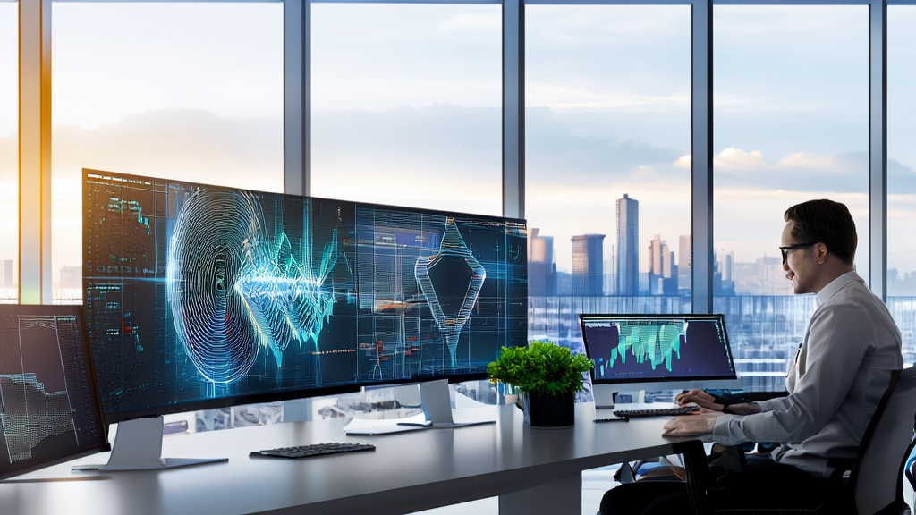 Data analysts in a modern office using the Hermes 4 AI model for customer data cleaning